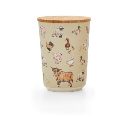 Cooksmart Buttercup Farm Bamboo Canister - Animals Cooksmart England