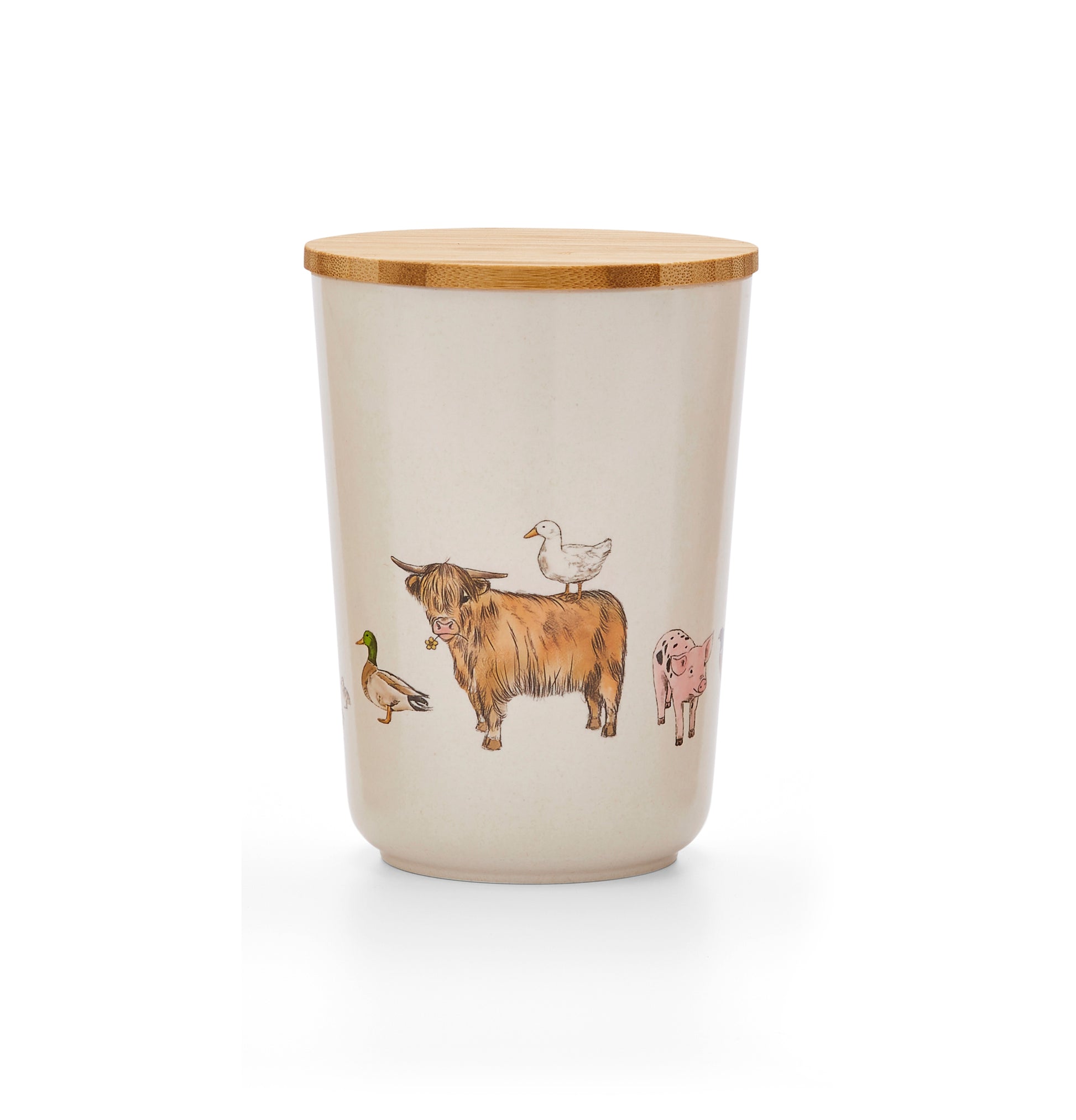 Cooksmart Buttercup Farm Bamboo Canister - Walking Cooksmart England