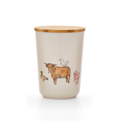 Cooksmart Buttercup Farm Bamboo Canister - Walking Cooksmart England