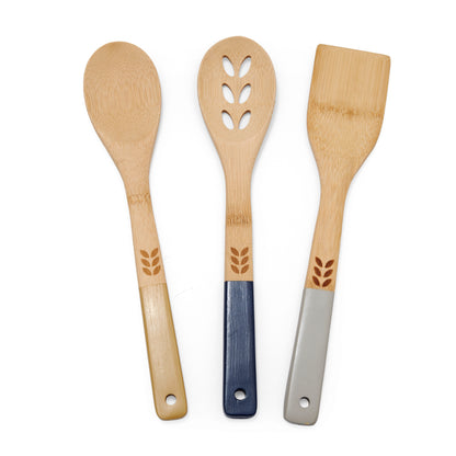 Bauhaus Geo Bamboo Utensils - Set of 3 Cooksmart England