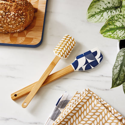 Bauhaus Geo Bamboo Spatulas - Set of 2 Cooksmart England