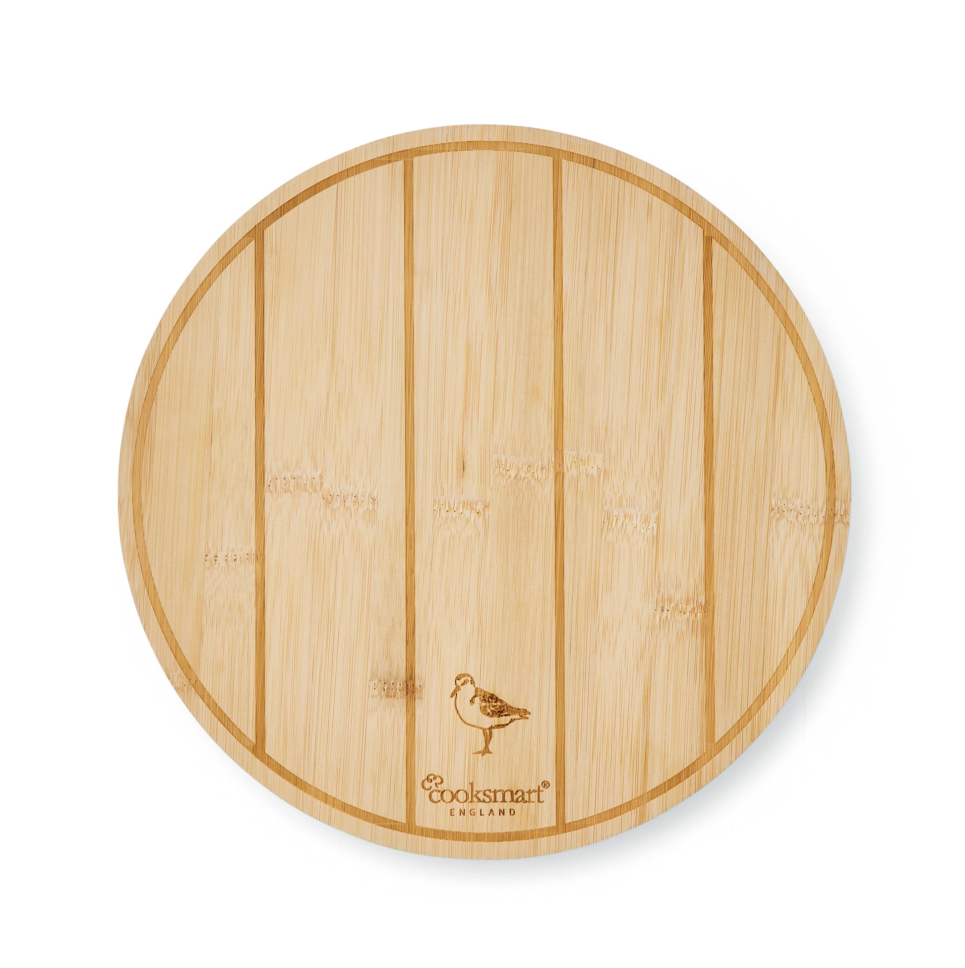 Cooksmart Coastal Birds Round Bamboo Serving Board Cooksmart England