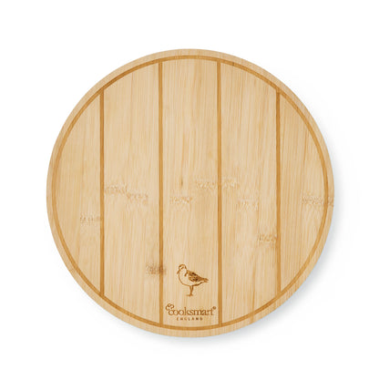 Cooksmart Coastal Birds Round Bamboo Serving Board Cooksmart England