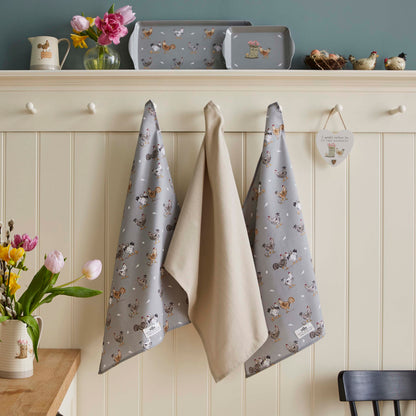 Cooksmart Hen House Lane 3 Pack Tea Towels