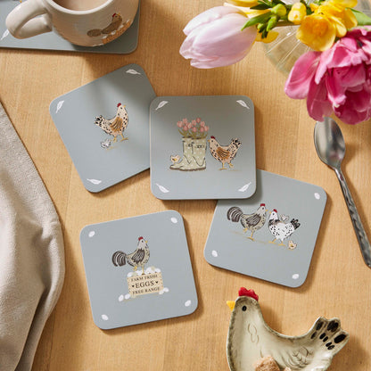 Cooksmart Hen House Lane Set of 4 Coasters