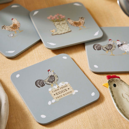 Cooksmart Hen House Lane Set of 4 Coasters