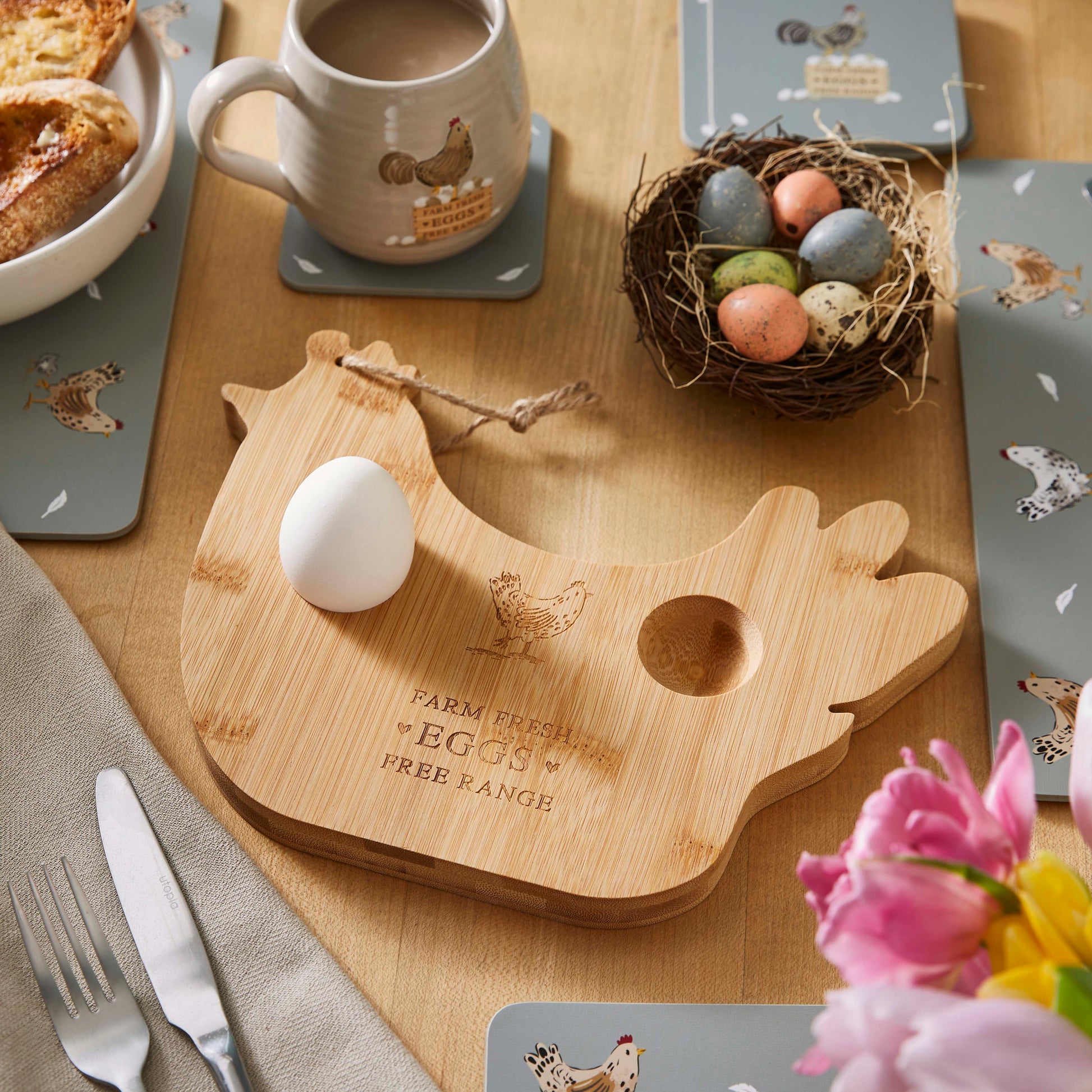 Cooksmart Hen House Lane Bamboo Breakfast Board Cooksmart England