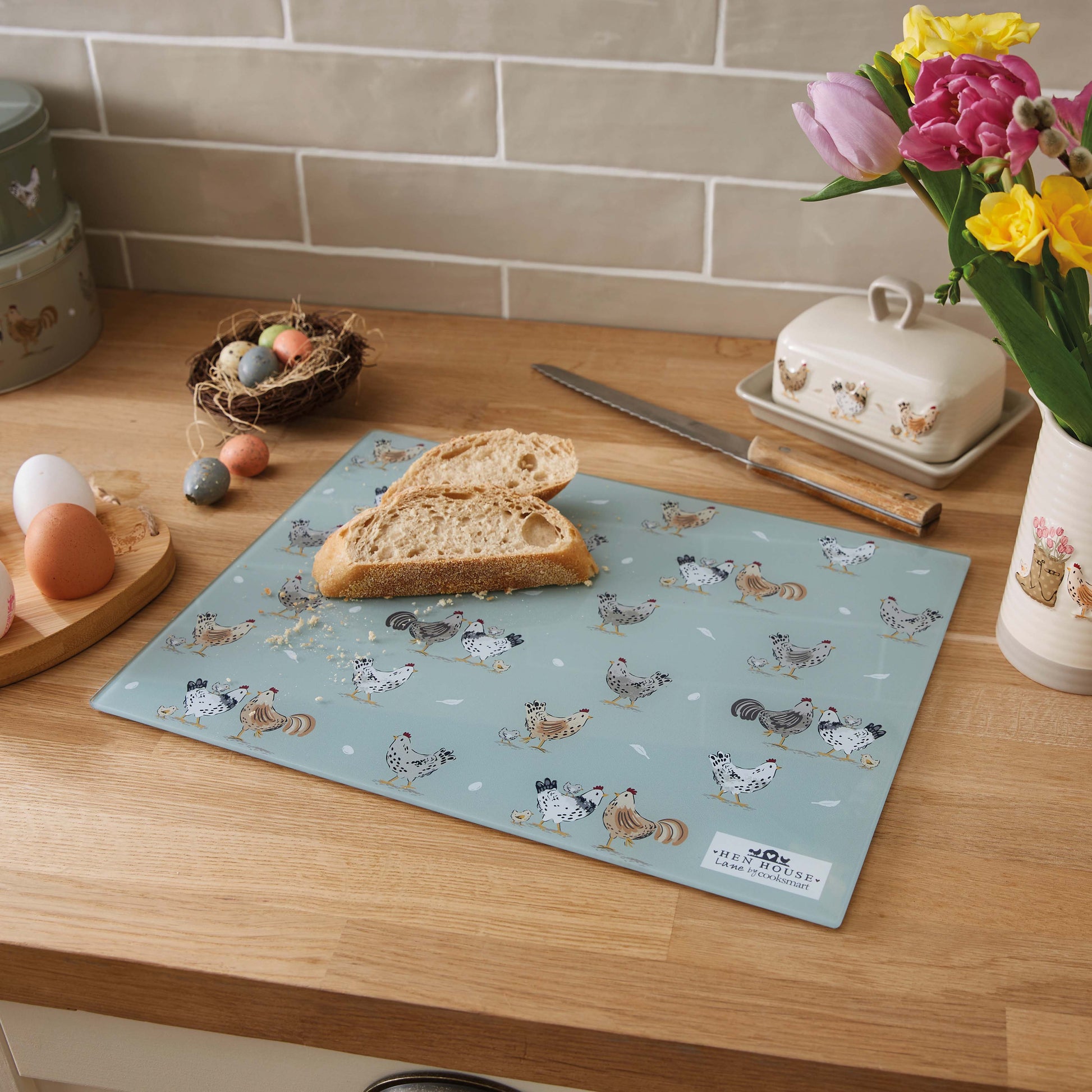 Cooksmart Hen House Lane Glass Worktop Saver Cooksmart England