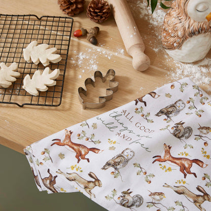 Cooksmart Forest Fable Tea Towel & Cookie Cutter Set