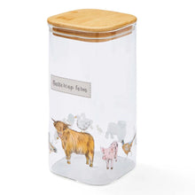 Cooksmart Buttercup Farm 1.5L Glass Jar with Push Bamboo Lid Cooksmart England