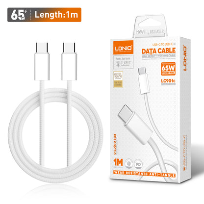 LDNIO 65W USB-C Fast Charging Cable – Premium Braided PD Cable LDNIO
