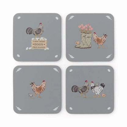 Cooksmart Hen House Lane Set of 4 Coasters