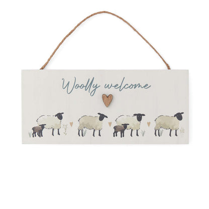 Cooksmart Highland Sheep "Woolly Welcome" Rectangular Plaque