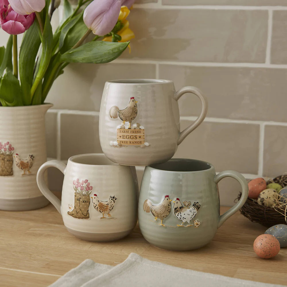Cooksmart Hen House Lane Belly Mug - Farm Fresh Eggs Cooksmart England