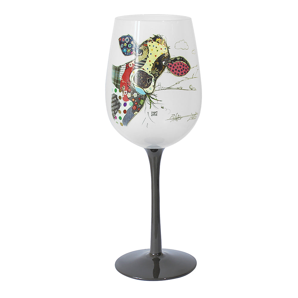Bug Art Connie Cow Wine Glass Bug Art