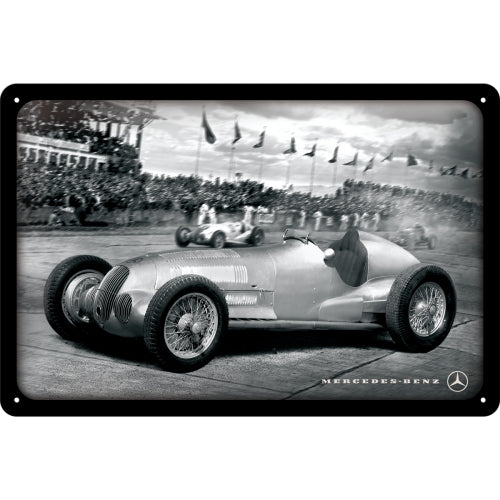 Nostalgic Art Mercedes Benz Silver Arrow Tin Sign - Medium Nostalgic Art
