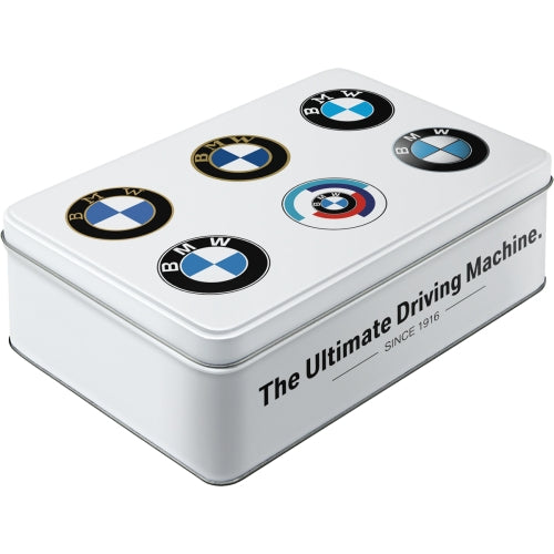Nostalgic Art BMW Logo Evolution Flat Storage Tin Nostalgic Art
