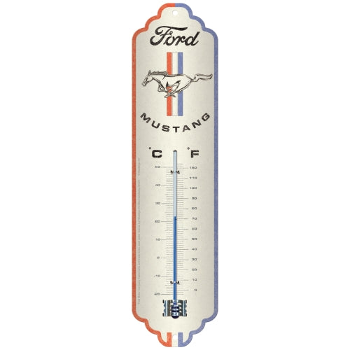 Nostalgic Art Ford Mustang - Horse & Stripes Logo Thermometer Nostalgic Art