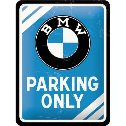 Nostalgic Art BMW Parking Only Blue Tin Sign - Small Nostalgic Art