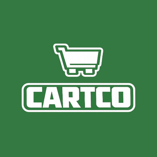 Cartco logo with a shopping cart icon on a green background