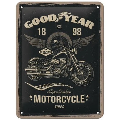 Nostalgic Art Good Year Motorcycle Tin Sign - Small Nostalgic Art
