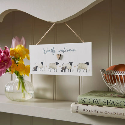 Cooksmart Highland Sheep "Woolly Welcome" Rectangular Plaque
