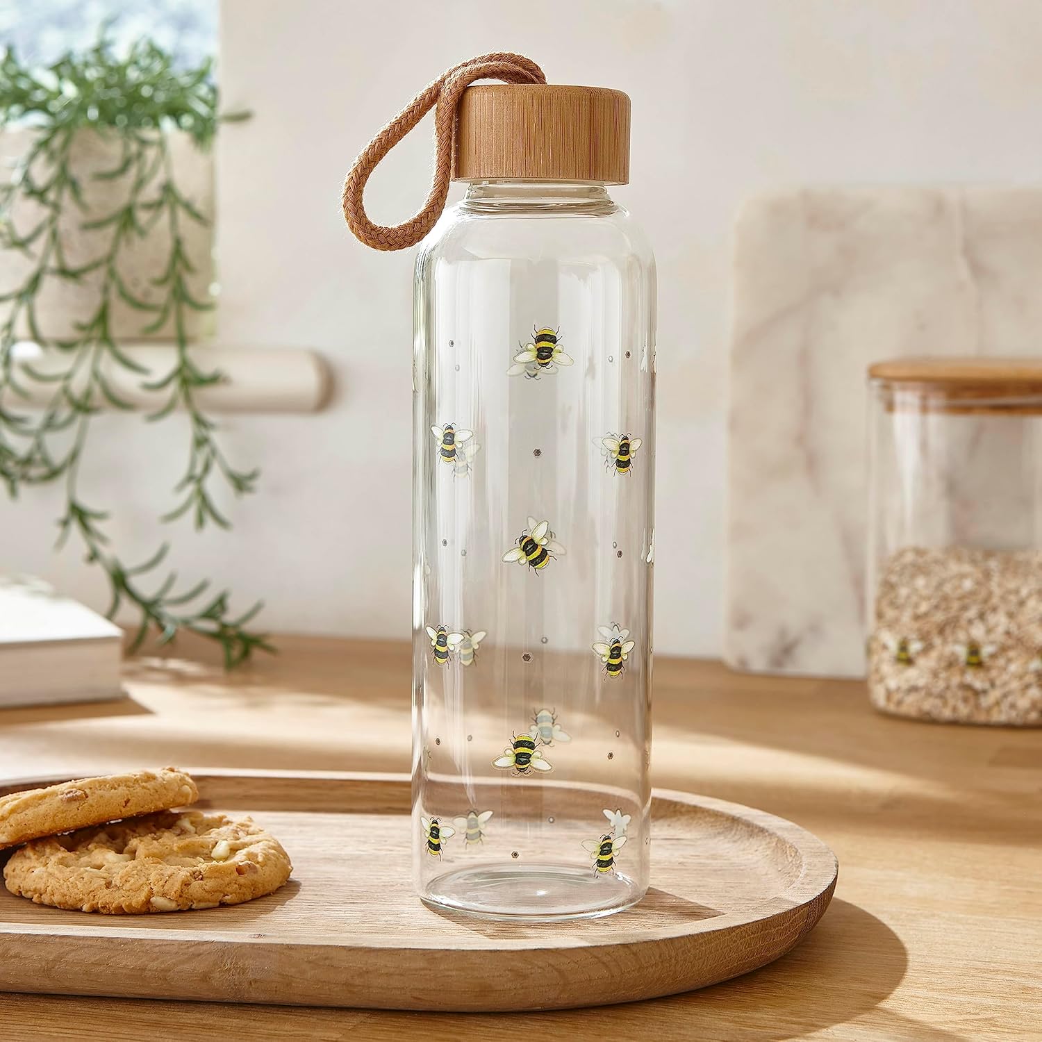 Cooksmart Bumble Bees Glass Bottle Cooksmart England