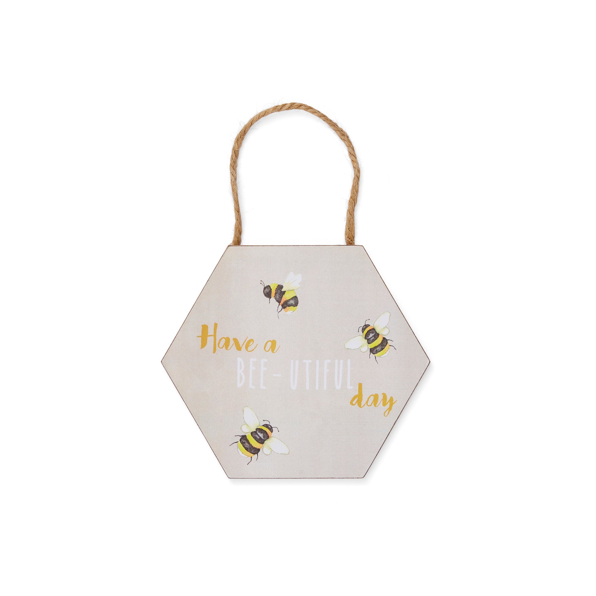 Cooksmart Bumble Bees "Bee-utiful Day" Hexagonal Plaque Cooksmart England