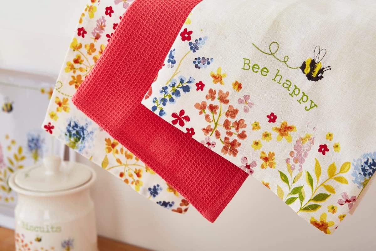 Cooksmart Bumble Bees Tea Towels 3pk Cooksmart England