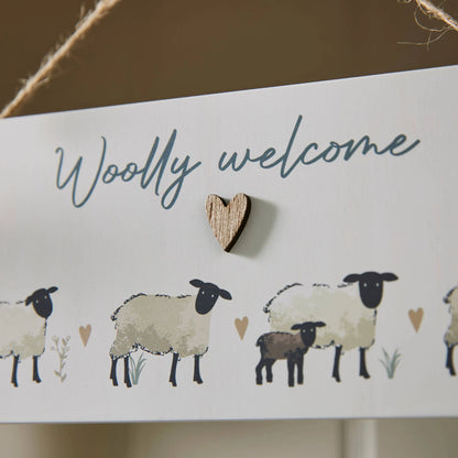 Cooksmart Highland Sheep "Woolly Welcome" Rectangular Plaque