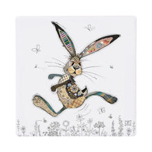 Cartco ceramic coaster featuring a colourful Hesper Hare illustration with a cork backing for surface protection.