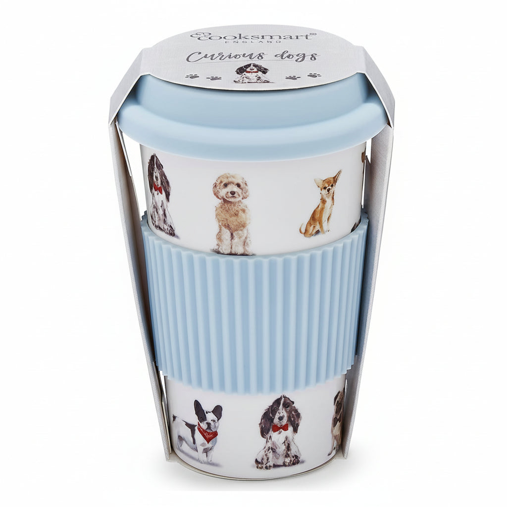 Cooksmart Curious Dogs Ceramic Travel Mug Cooksmart England