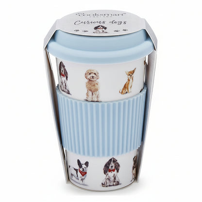 Cooksmart Curious Dogs Ceramic Travel Mug Cooksmart England