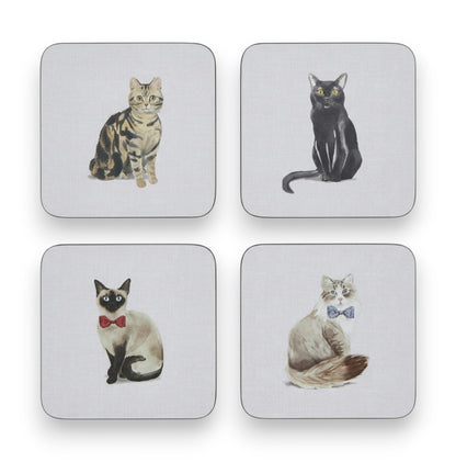 Cooksmart Curious Cats Set of 4 Coasters Cooksmart England