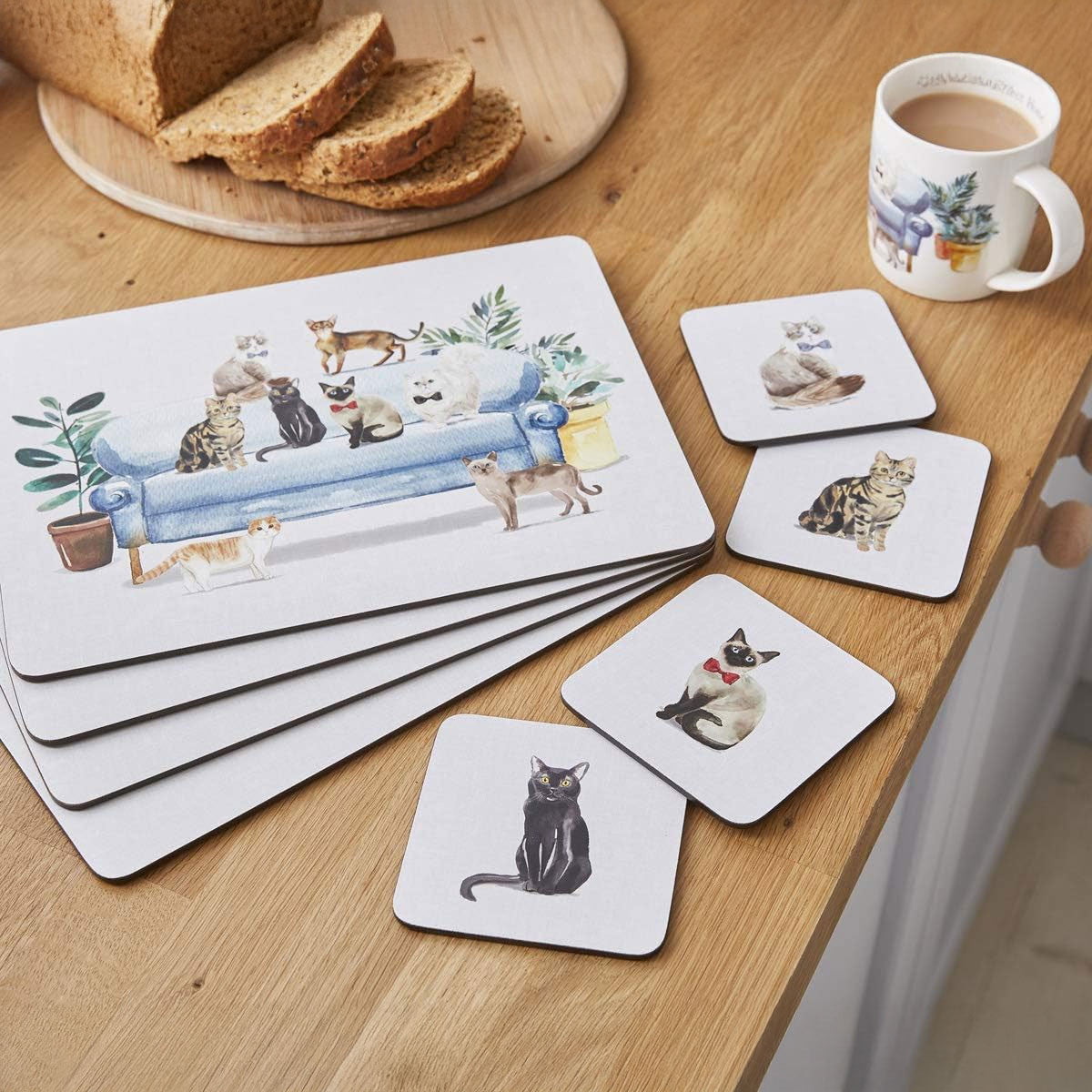 Cooksmart Curious Cats Set of 4 Placemats Cooksmart England