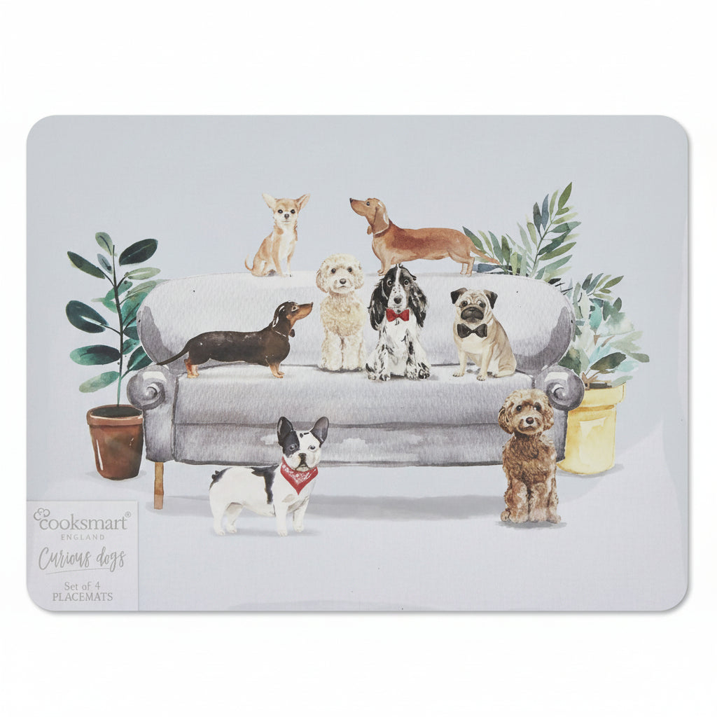 Cooksmart Curious Dogs Set of 4 Placemats Cooksmart England