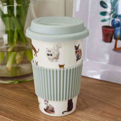 Cooksmart Curious Cats Ceramic Travel Mug Cooksmart England