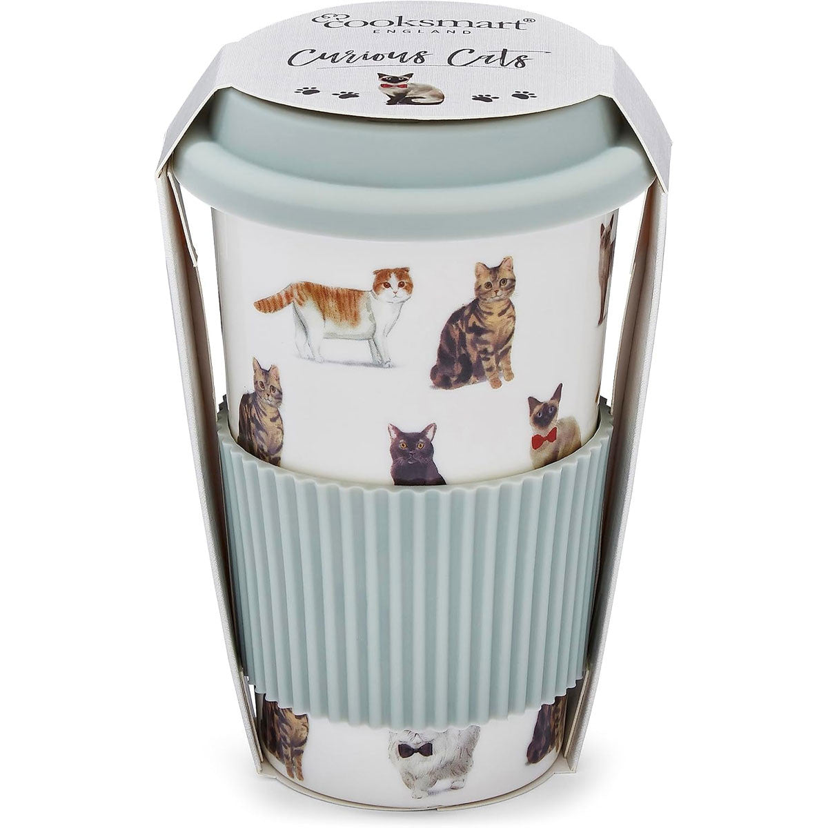 Cooksmart Curious Cats Ceramic Travel Mug Cooksmart England